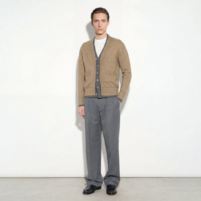 Maglia Cardigan Unito Bianco Grigio Maglia Cardigan Paolo Pecora