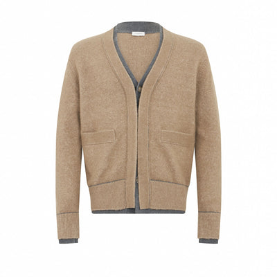 Maglia Cardigan Unito Bianco Grigio Maglia Cardigan Paolo Pecora