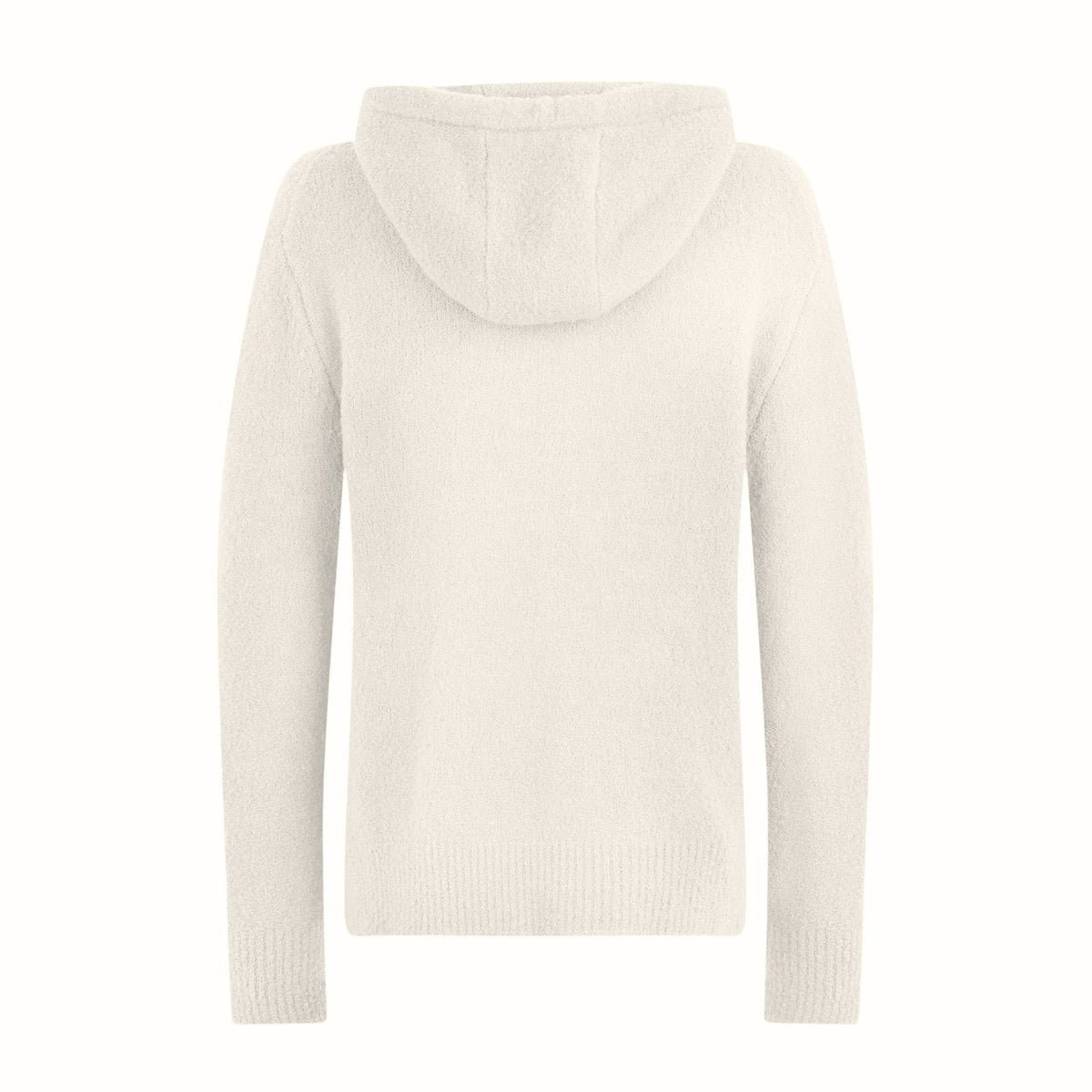 Maglia con Cappuccio Loose Fit in Misto Lana Merino Latte Maglia Con Cappuccio Paolo Pecora