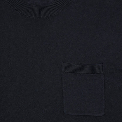 Maglia Girocollo a Maniche Corte in Lino Cotone Extrafine Nero Maglia Girocollo Paolo Pecora