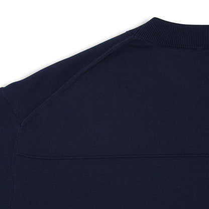 Maglia Girocollo a Maniche Corte in Puro Cotone Extrafine Blu Navy Maglia Girocollo Paolo Pecora