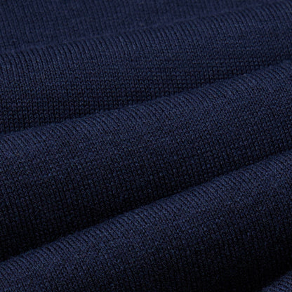 Maglia Girocollo a Maniche Corte in Seta Cotone Blu Navy Maglia Girocollo Paolo Pecora