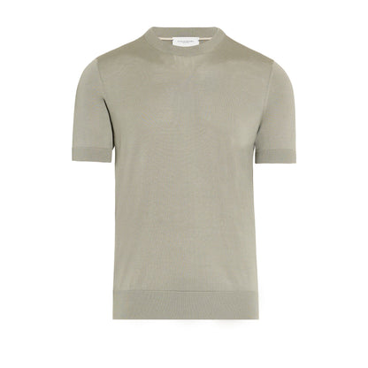 Maglia Girocollo a Maniche Corte in Seta Cotone Militare Maglia Girocollo Paolo Pecora