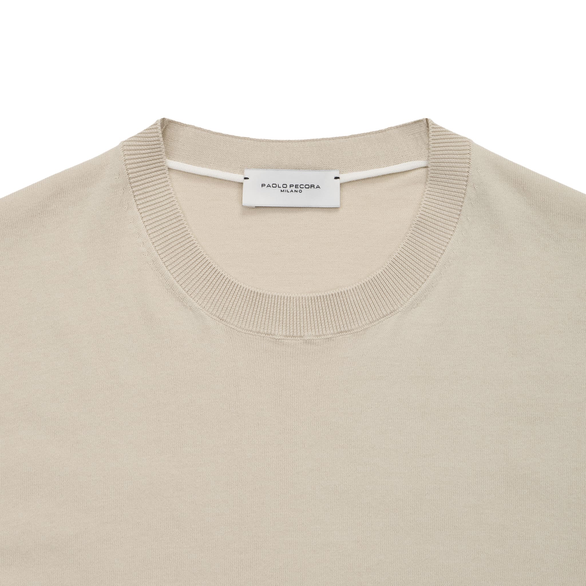 Maglia Girocollo Beige Maglia Girocollo Paolo Pecora