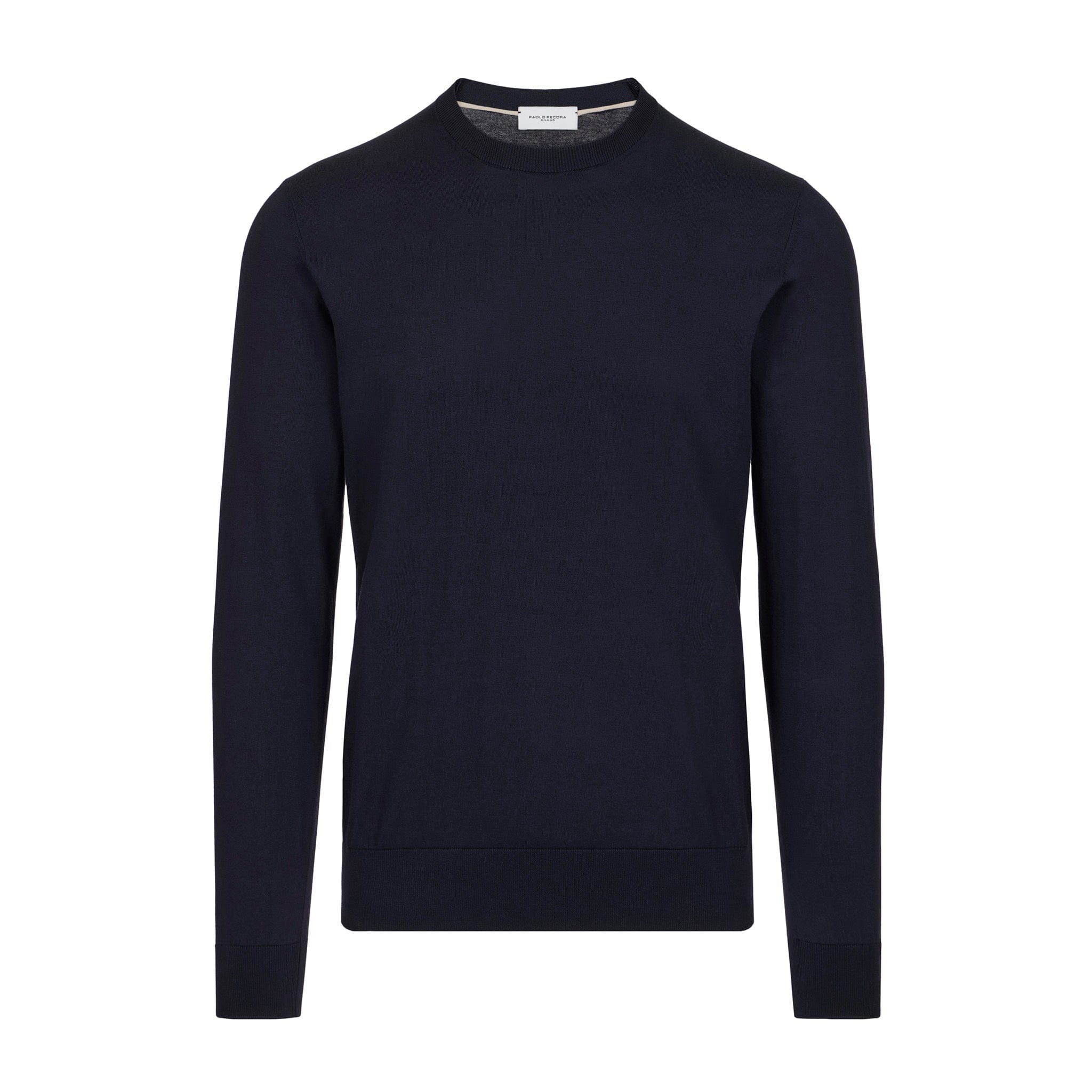 Maglia Girocollo in Cotone Blu Maglia Girocollo Paolo Pecora