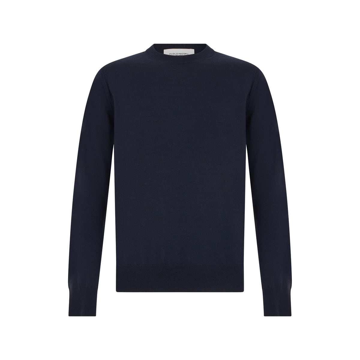 Maglia Girocollo in Lana Merino Extrafine Blu Maglia Girocollo Paolo Pecora