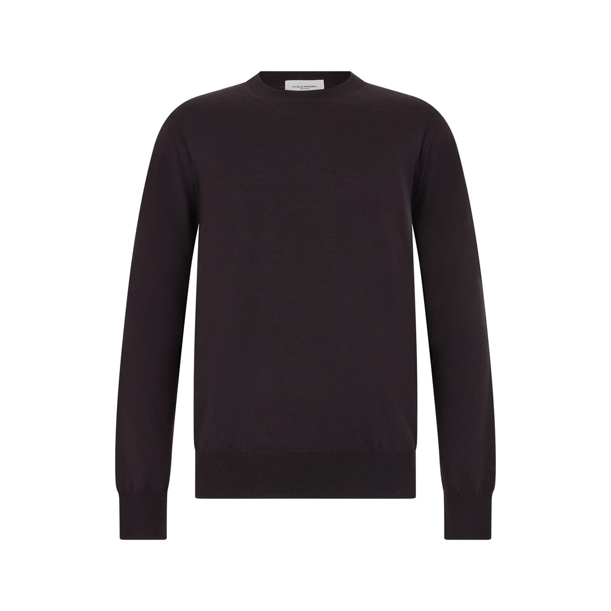 Maglia Girocollo in Lana Merino Extrafine Ebano Maglia Girocollo Paolo Pecora