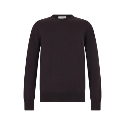 Maglia Girocollo in Lana Merino Extrafine Ebano Maglia Girocollo Paolo Pecora