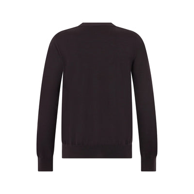 Maglia Girocollo in Lana Merino Extrafine Ebano Maglia Girocollo Paolo Pecora