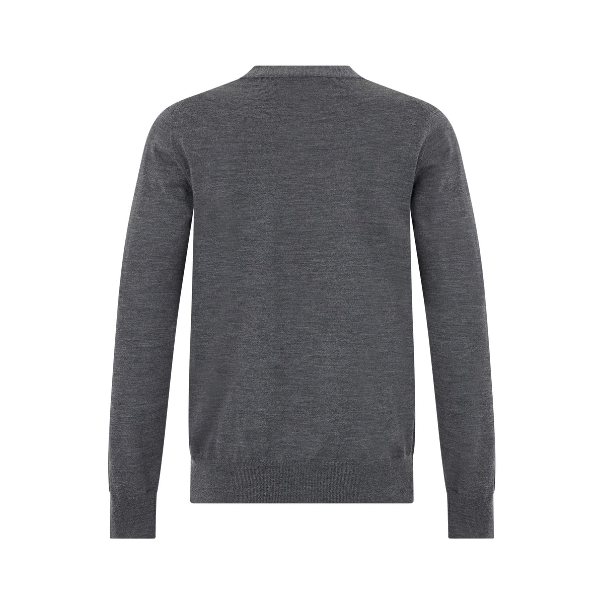 Maglia Girocollo in Lana Merino Extrafine Grigio Melange Maglia Girocollo Paolo Pecora