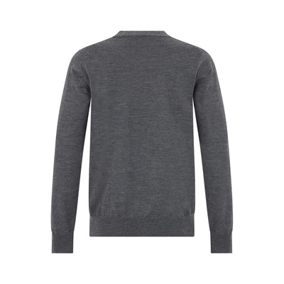 Maglia Girocollo in Lana Merino Extrafine Grigio Melange Maglia Girocollo Paolo Pecora