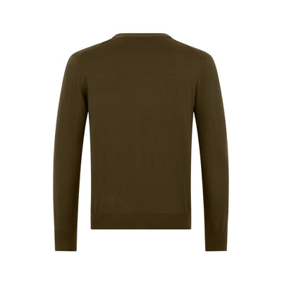 Maglia Girocollo in Lana Merino Extrafine Wenghe Maglia Girocollo Paolo Pecora