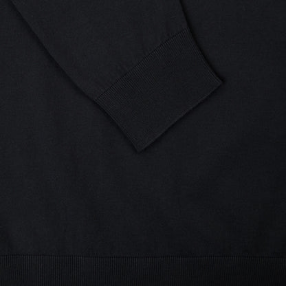 Maglia Girocollo in Puro Cotone Extrafine Nero Maglia Girocollo Paolo Pecora