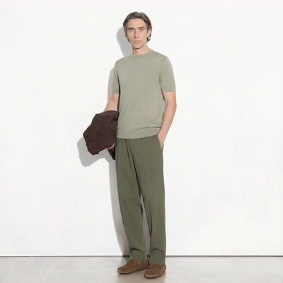 Maglia Girocollo in Seta Cotone Militare Maglia Girocollo Paolo Pecora