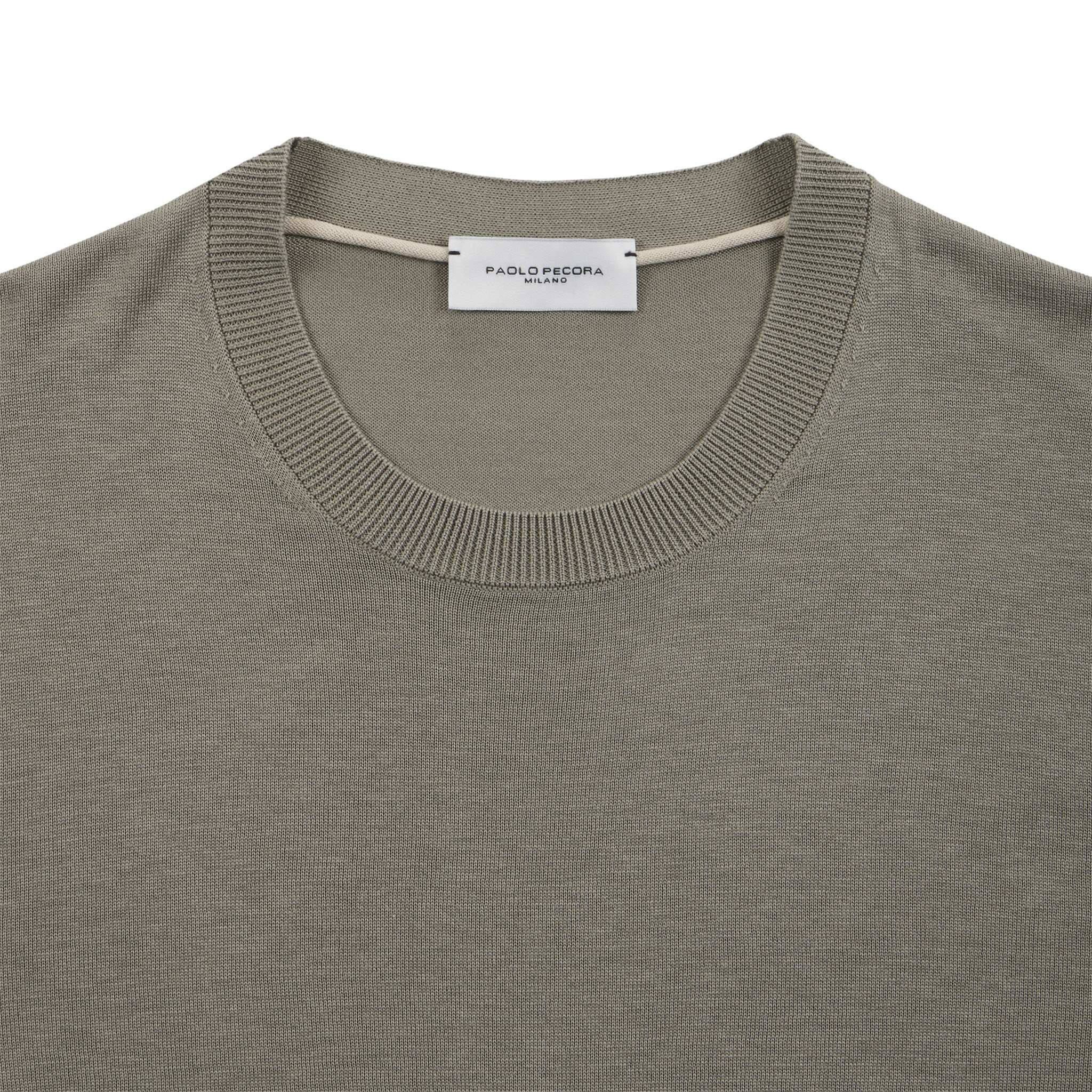 Maglia Girocollo in Seta Cotone Militare Maglia Girocollo Paolo Pecora