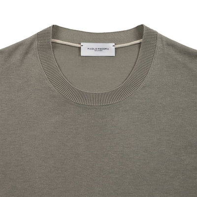 Maglia Girocollo in Seta Cotone Militare Maglia Girocollo Paolo Pecora