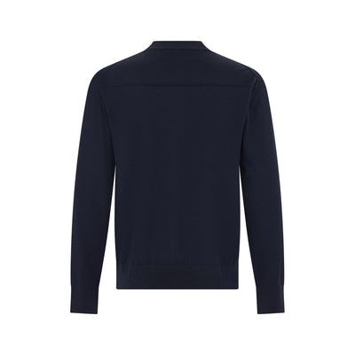 Maglia Girocollo Loose Fit in Lana Merino Extrafine Blu Maglia Girocollo Paolo Pecora