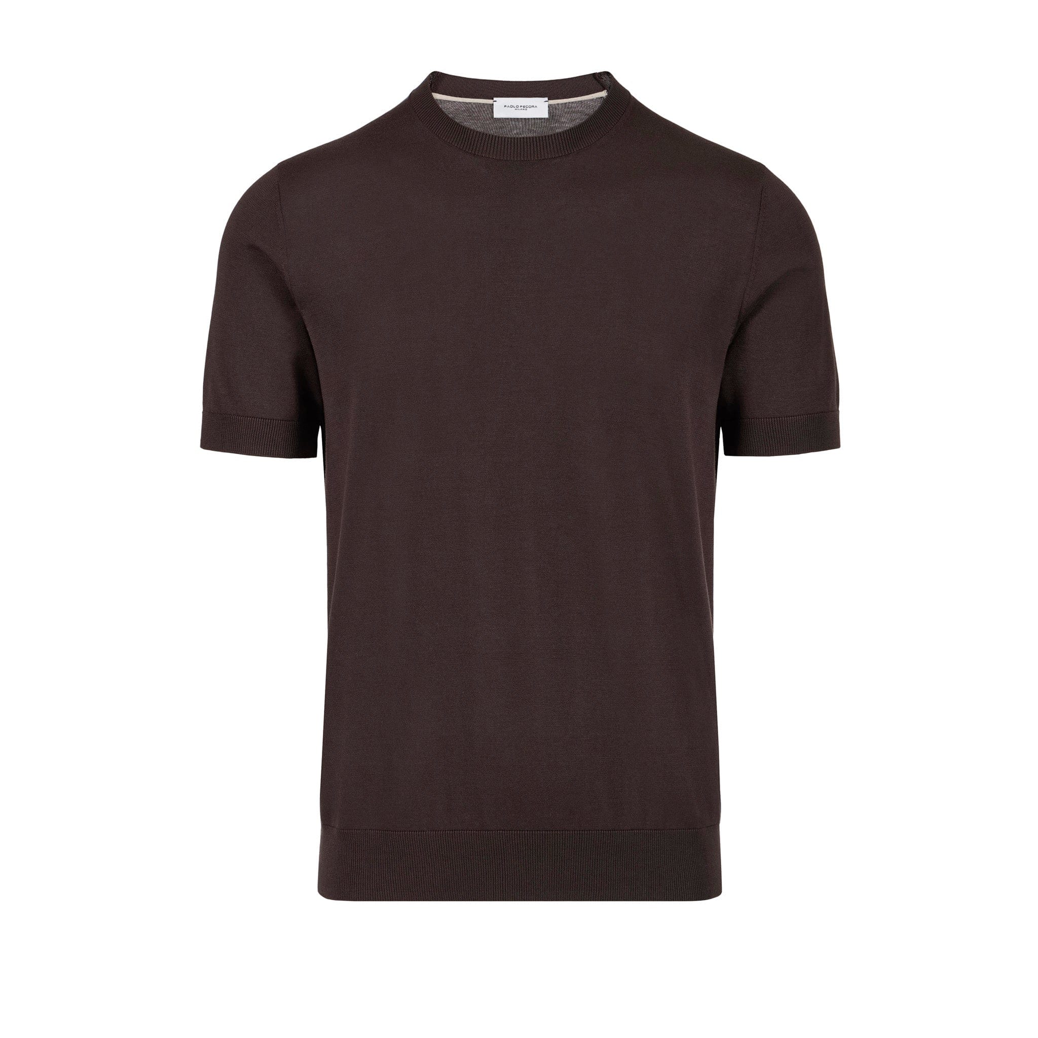 Maglia Girocollo Marrone Scuro Maglia Girocollo Paolo Pecora