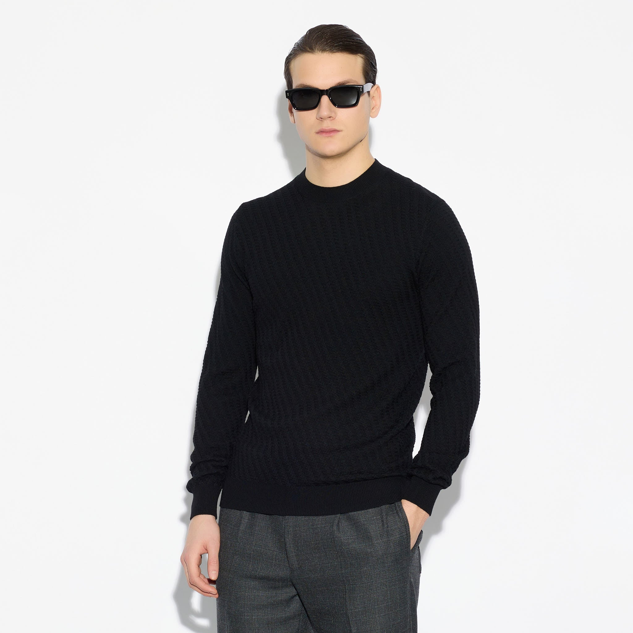 Maglia Girocollo Nero Maglia Girocollo Paolo Pecora