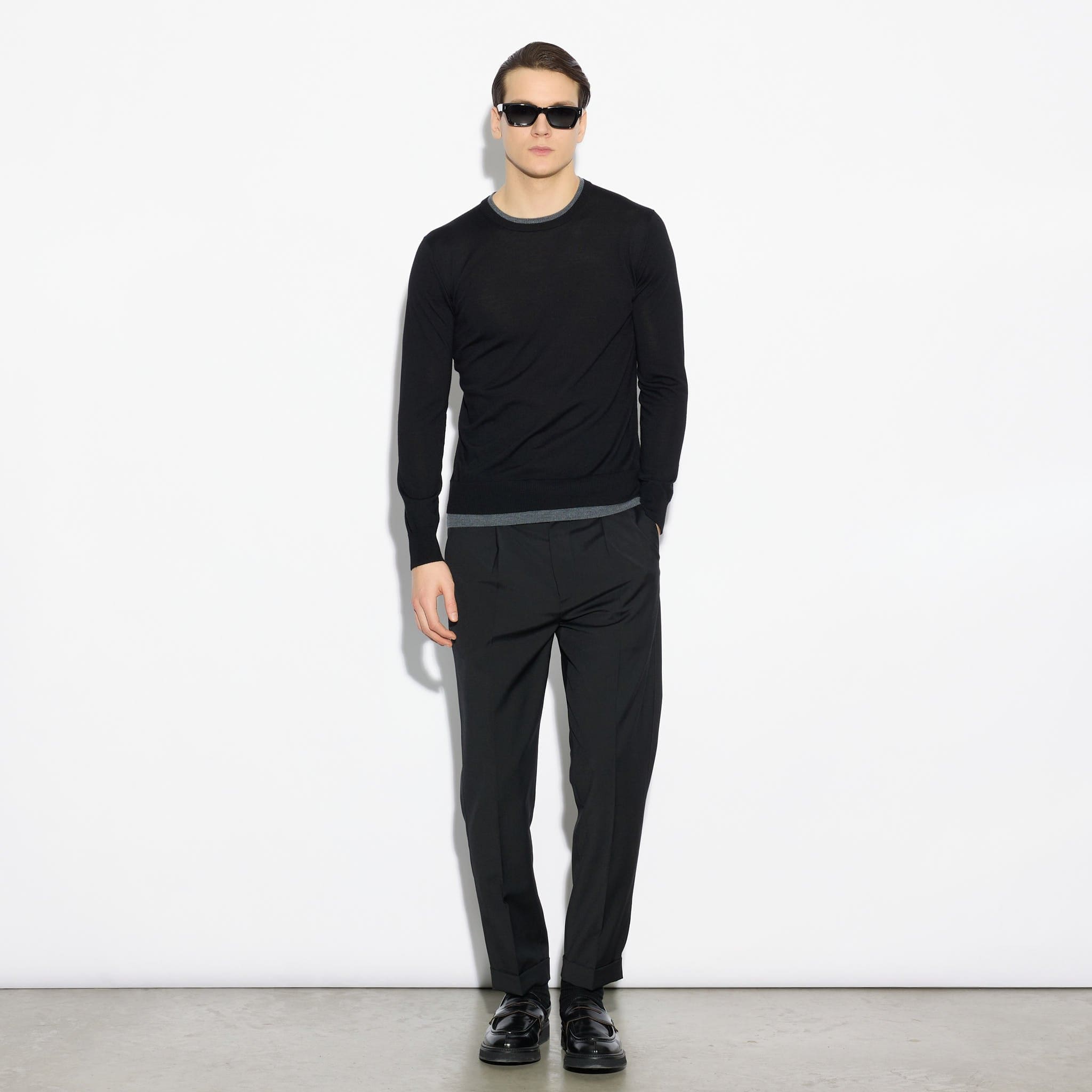 Maglia Girocollo Nero Maglia Girocollo Paolo Pecora