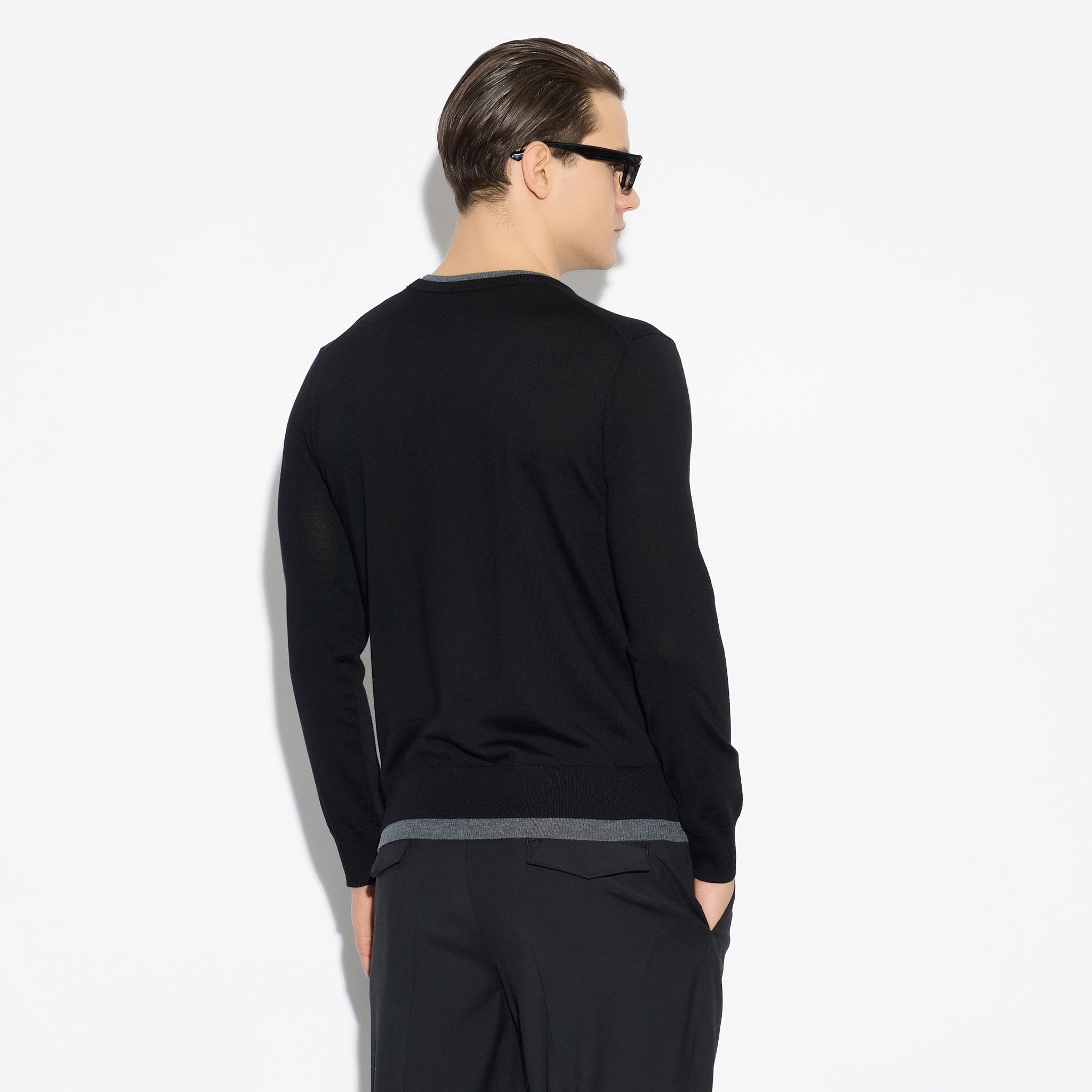 Maglia Girocollo Nero Maglia Girocollo Paolo Pecora