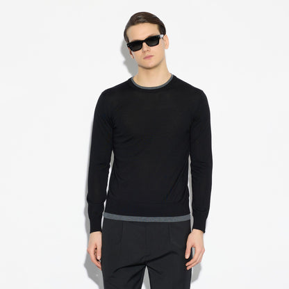 Maglia Girocollo Nero Maglia Girocollo Paolo Pecora