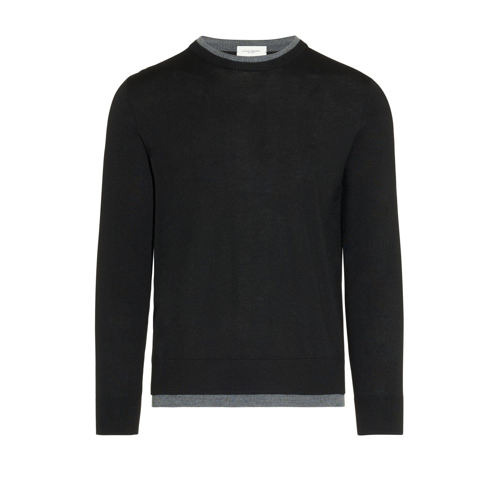 Maglia Girocollo Nero Maglia Girocollo Paolo Pecora