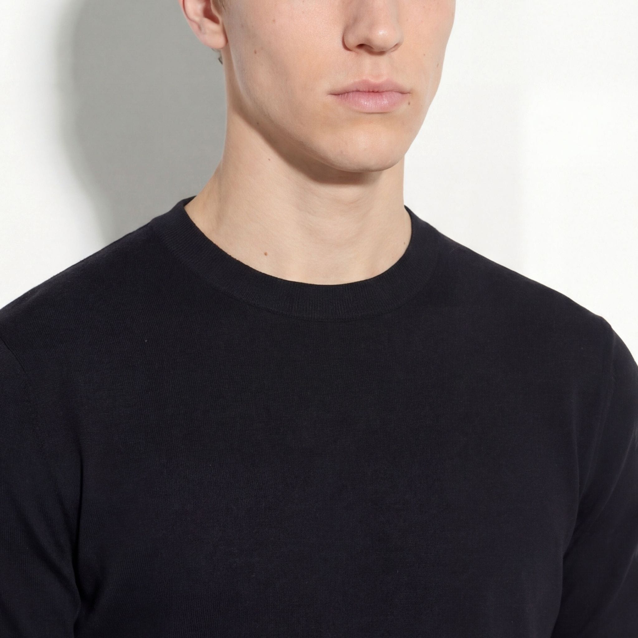 Maglia Girocollo Unito Nero Grigio Maglia Girocollo Paolo Pecora