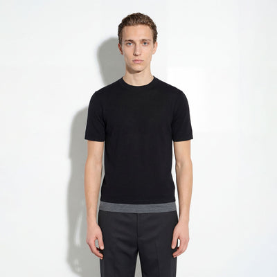 Maglia Girocollo Unito Nero Grigio Maglia Girocollo Paolo Pecora