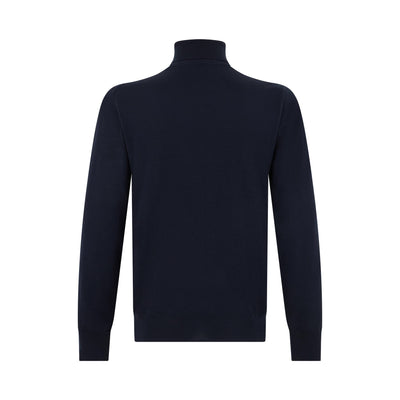 Maglia Lupetto in Lana Merino Extrafine Blu Maglia Lupetto Paolo Pecora