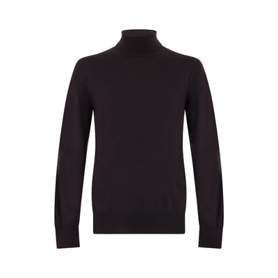 Maglia Lupetto in Lana Merino Extrafine Ebano Maglia Lupetto Paolo Pecora