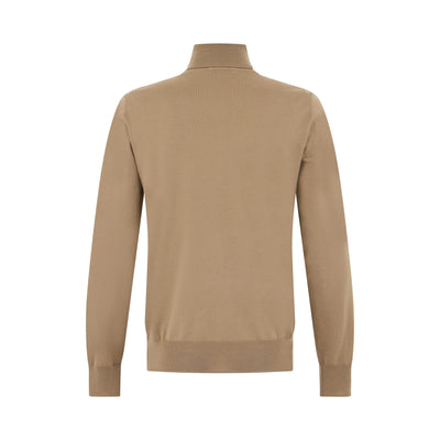 Maglia Lupetto in Lana Merino Extrafine Greige Maglia Lupetto Paolo Pecora