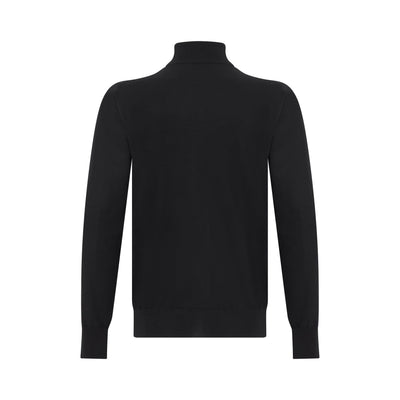 Maglia Lupetto in Lana Merino Extrafine Nero Maglia Lupetto Paolo Pecora