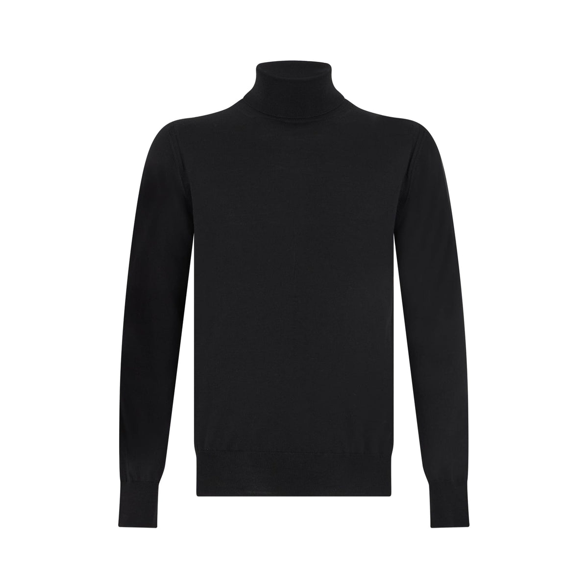 Maglia Lupetto in Lana Merino Extrafine Nero Maglia Lupetto Paolo Pecora