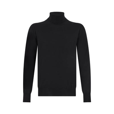 Maglia Lupetto in Lana Merino Extrafine Nero Maglia Lupetto Paolo Pecora