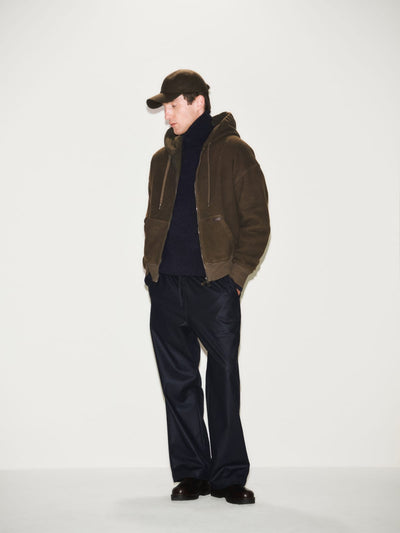Maglia Lupetto Over Fit in Misto Lana Merino a Costa Inglese Blu Maglia Lupetto Paolo Pecora