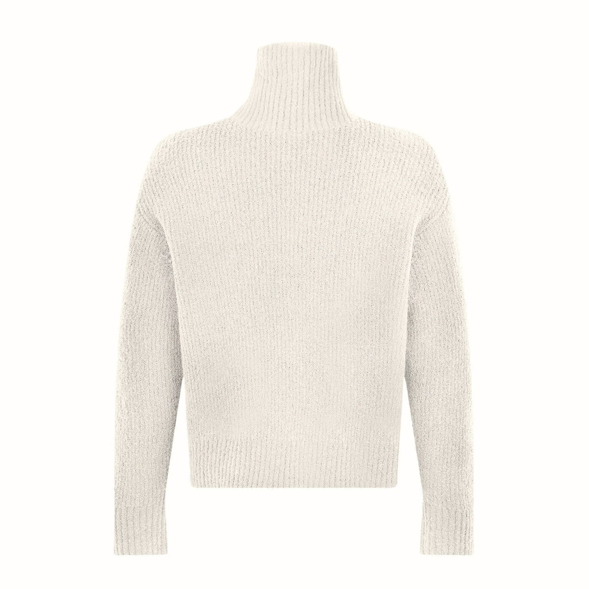Maglia Lupetto Over Fit in Misto Lana Merino a Costa Inglese Latte Maglia Lupetto Paolo Pecora