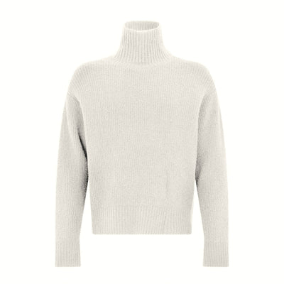 Maglia Lupetto Over Fit in Misto Lana Merino a Costa Inglese Latte Maglia Lupetto Paolo Pecora