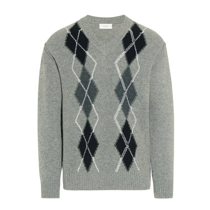 Maglia Pullover Motivo Argyle Grigio Maglia Pullover Paolo Pecora