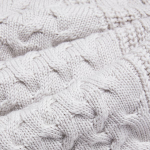 Maglione Grigio Chiaro in Lana Merino a Trecce Paolo Pecora