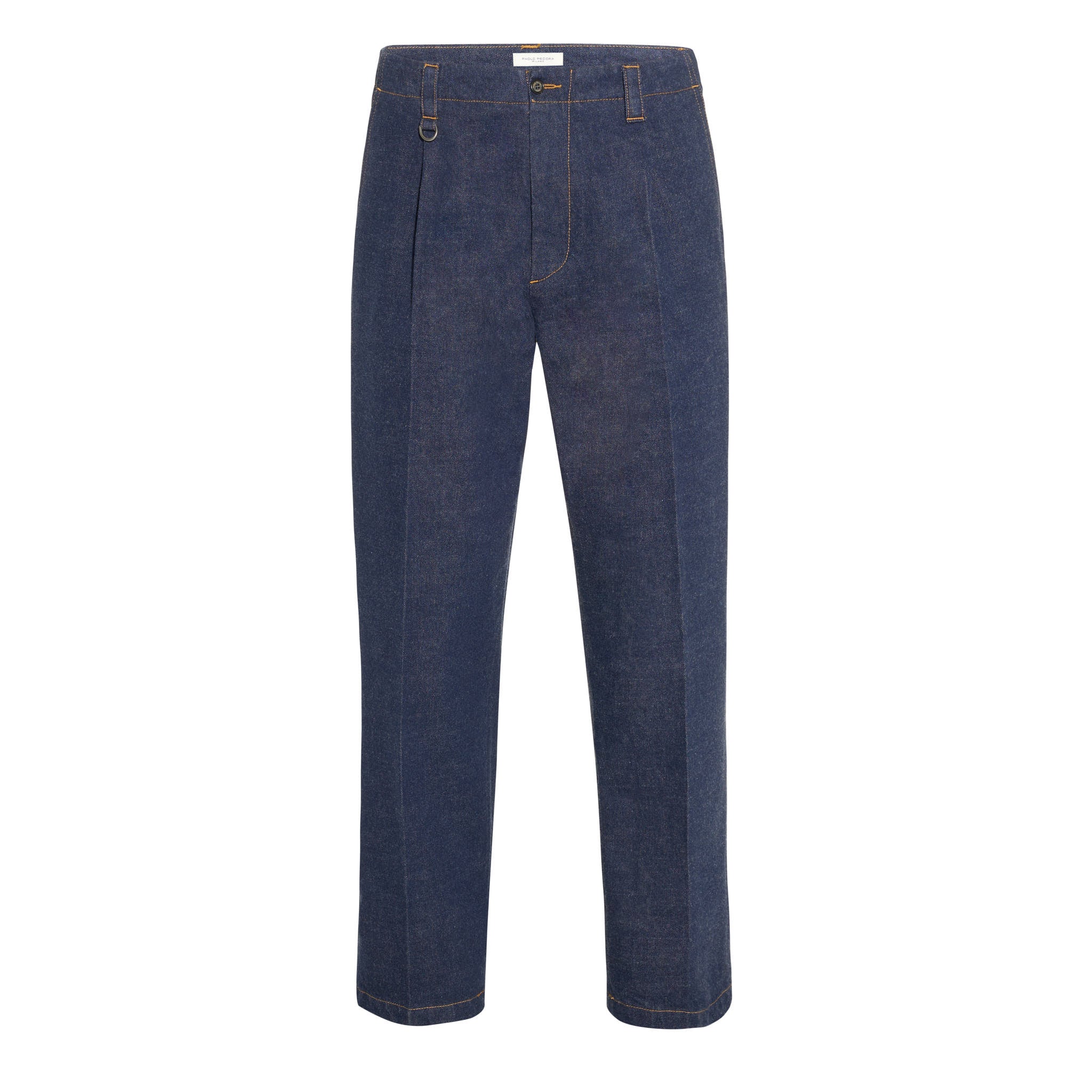 Chino in Denim Indaco Pantalone Tessuto Paolo Pecora