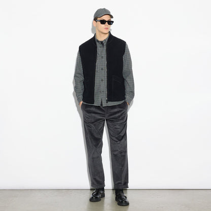 Chino in Velluto Millerighe Fumo Di Londra Pantalone Tessuto Paolo Pecora