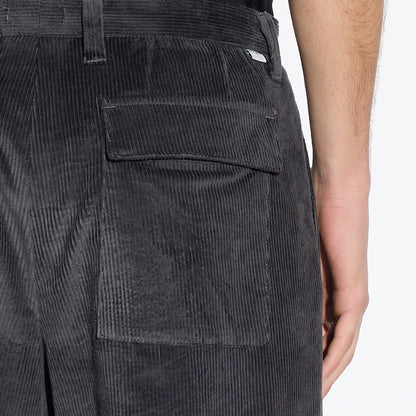 Chino in Velluto Millerighe Fumo Di Londra Pantalone Tessuto Paolo Pecora