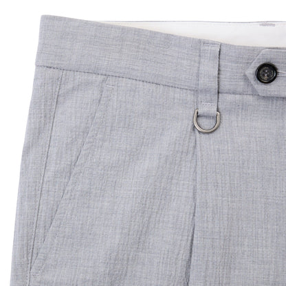 Chino Sartoriale con Pinces "Duomo" in Cotone Grigio Melange Pantalone Tessuto Paolo Pecora