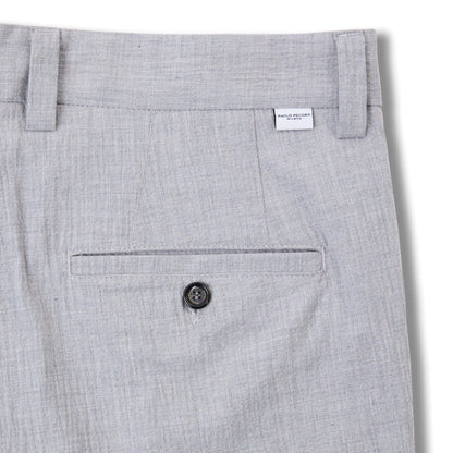 Chino Sartoriale con Pinces "Duomo" in Cotone Grigio Melange Pantalone Tessuto Paolo Pecora