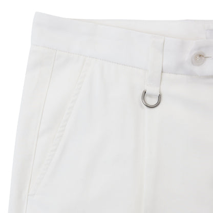 Chino Sartoriale con Pinces "Duomo" in Gabardina Smerigliata Gesso Pantalone Tessuto Paolo Pecora