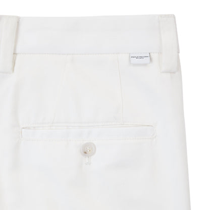 Chino Sartoriale con Pinces "Duomo" in Gabardina Smerigliata Gesso Pantalone Tessuto Paolo Pecora