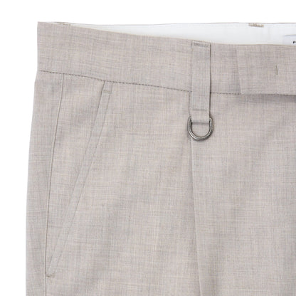 Chino Sartoriale con Pinces "Duomo" in Tela Stretch Beige Melange Pantalone Tessuto Paolo Pecora