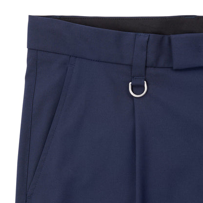 Chino Sartoriale con Pinces "Duomo" in Tela Stretch Blu Navy Pantalone Tessuto Paolo Pecora