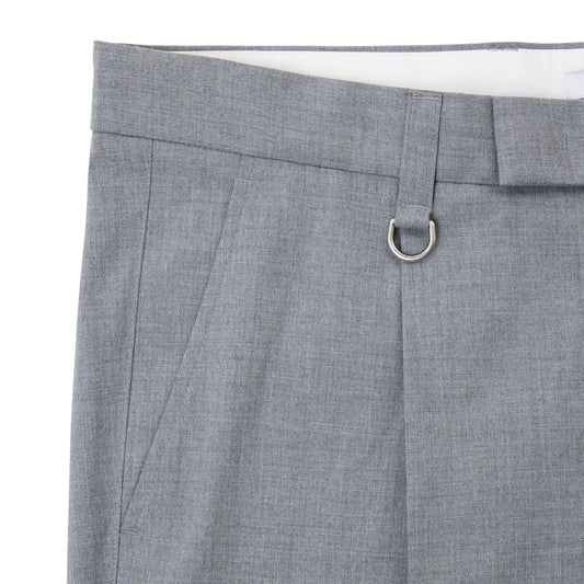 Chino Sartoriale con Pinces "Duomo" in Tela Stretch Grigio Melange Pantalone Tessuto Paolo Pecora